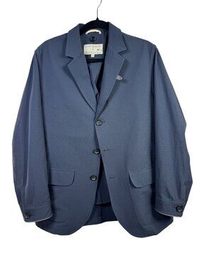 Oliver Spencer X Brompton Navy Blue Water Repellent Blazer Jacket Mens Size 40